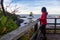 Girl on the Pacific Ocean Coast on Vancouver Island