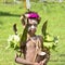 Girl Papua New Guinea with painted crocodile skin