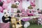 Girl Party Decorated with Panda Theme - Table of sweets