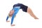 girl performs gymnastic exercises doing gymnastics bridge