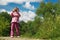 Girl photographs outdoor full body