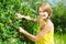 Girl picking honeyberry