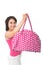 Girl with pink handbag