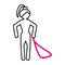 Girl pink jumping rope fitness outline