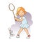 Girl playing badminton