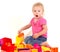 Girl playing with blocks