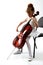 Girl playing on violoncello