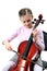 Girl playing on violoncello