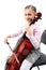 Girl playing on violoncello