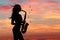 Girl plays the sax