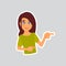 Girl Point Finger Direction Sticker For Messenger, Label Icon Colorful Logo