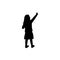 girl pointing silhouette