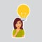 Girl Pondering Sticker For Messenger, Label Icon Colorful Logo
