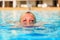 Girl in pool. head half in water