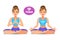 Girl in pose of yoga. Lotus pose. Woman going yoga exercise.