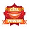 Girl power badge, logo or icon with lips and chili