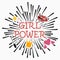 Girl power. Feminism slogan with star, lips, heart, mascara, crown. Vector poster at comic explosion background. Print for t-shirt