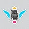 Girl Power - feminist slogan. Fashionable fun girly patche, sticker or pin. Fashion vector illustration. Glam T-shirt apparels pr