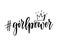 Girl power hashtag vector motivational feminist inspiration lettering