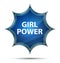 Girl Power magical glassy sunburst blue button