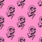 Girl power seamless pattern with female symbols on pink background. Bright pink background with woman gender symbols