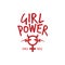 Girl power t-shirt design with feminine symbol. Vector vintage illustration.