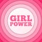 Girl Power text. Feminism, Women`s rights movement. Slogan for girls empowerment and independence. Pink modern badge