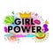 Girl power vector. Woman motivational slogan.