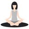Girl practicing yoga in lotus meditative pose.Vector illustration.