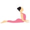 Girl practising yoga in cobra pose. Vector illustration decorative design