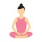 girl practising yoga in easy pose. Vector illustration decorative design