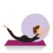 girl practising yoga in locust pose. Vector illustration decorative design