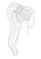 Girl profile silhouettes in modern single line style. Woman continuous line Vector illustration.