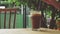 Girl puts straw in glass of iced coffee.