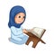 Girl Reading Quran The Holy Book Of Islam