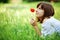 Girl resting in grass