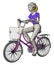 Girl riding bicycle with wearing helmet very active and sporty vector or color illustration