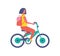 Girl Riding Bike Cartoon Isolated Vector Icon