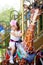 Girl riding on a carousel