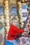 Girl riding on carousel