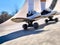 Girl riding on roller skates