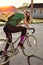 Girl riding a vintage bicycle