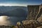 Girl on the Rock Preikestolen, Norway