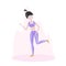 Girl Running around in Park. Healthy Lifestyle. Happy woman. Sporty Characters for training, cardio exercising, marathon, city run