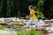 Girl running outdoor