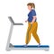 Girl running on treadmill.