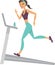 Girl running on the treadmill