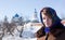 Girl in russian traditional kerchief