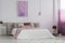 Girl`s bedroom with pink painting