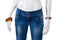 Girl\'s blue skinny-fit jeans.